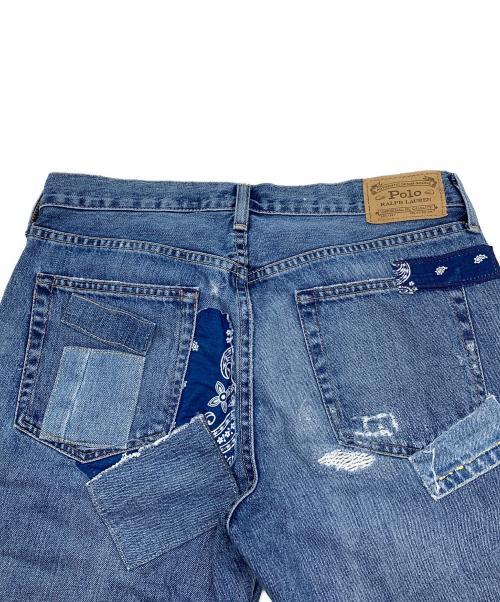 POLO RALPH LAUREN（ポロ・ラルフローレン）POLO RALPH LAUREN (ポロ・ラルフローレン) パッチワークデニムパンツ インディゴ サイズ:28の古着・服飾アイテム