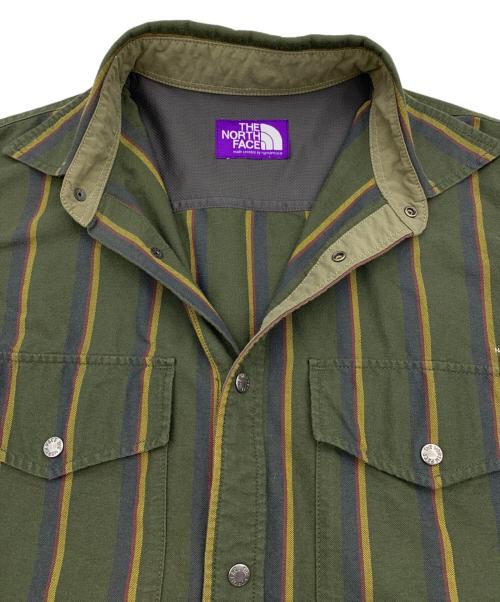 THE NORTH FACE（ザ ノース フェイス）THE NORTH FACE (ザ ノース フェイス) Regimental Stripe Field Shirt オリーブ サイズ:不明の古着・服飾アイテム