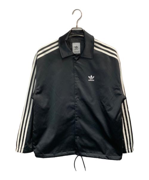 adidas Originals（アディダスオリジナル）adidas Originals (アディダスオリジナル) サテンコーチジャケット ブラック サイズ:不明の古着・服飾アイテム
