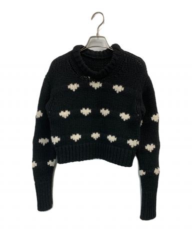中古・古着通販】NKNIT (ンニット) ♡pattern KNIT ブラック サイズ