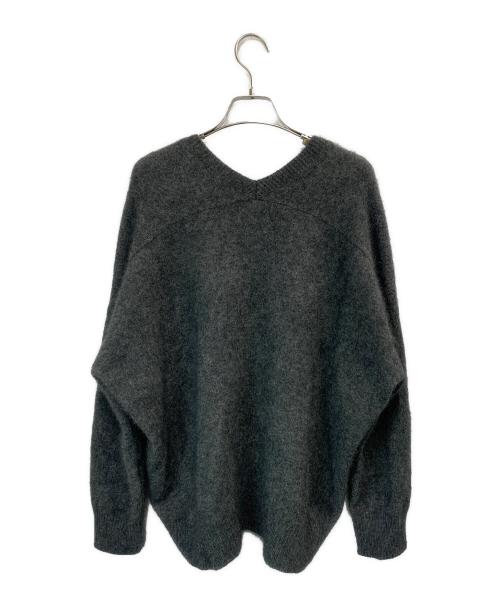 Whim Gazette（ウィムガゼット）Whim Gazette (ウィムガゼット) ファーVネックプルオーバー グレー サイズ:Fの古着・服飾アイテム