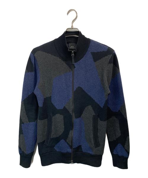 ARMANI EXCHANGE（アルマーニ エクスチェンジ）ARMANI EXCHANGE (アルマーニ エクスチェンジ) ニットジャケット ネイビー サイズ:USA XSの古着・服飾アイテム