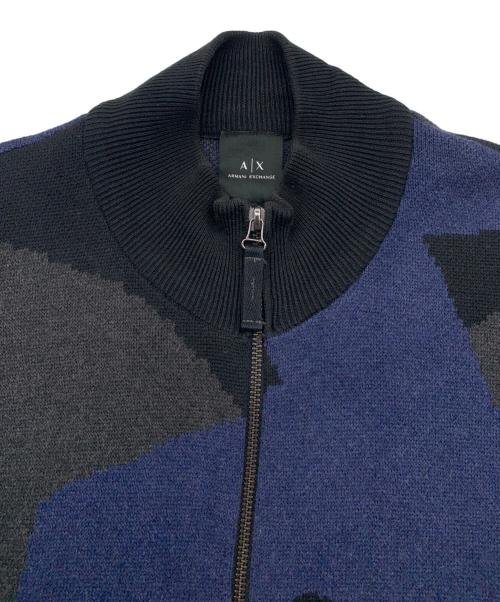 ARMANI EXCHANGE（アルマーニ エクスチェンジ）ARMANI EXCHANGE (アルマーニ エクスチェンジ) ニットジャケット ネイビー サイズ:USA XSの古着・服飾アイテム