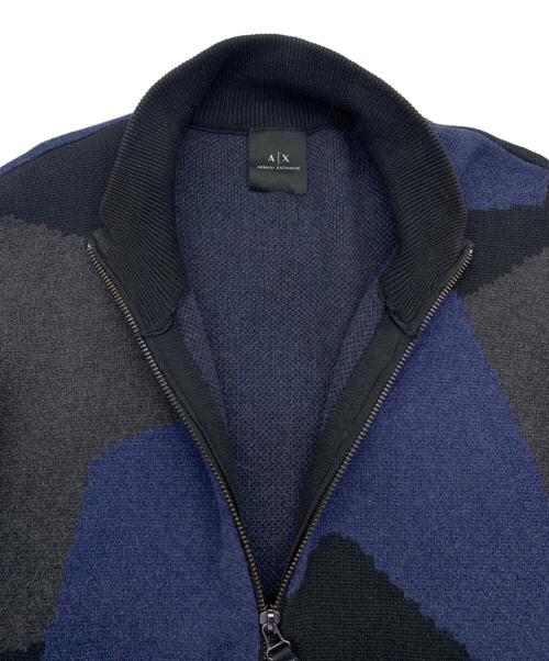 ARMANI EXCHANGE（アルマーニ エクスチェンジ）ARMANI EXCHANGE (アルマーニ エクスチェンジ) ニットジャケット ネイビー サイズ:USA XSの古着・服飾アイテム