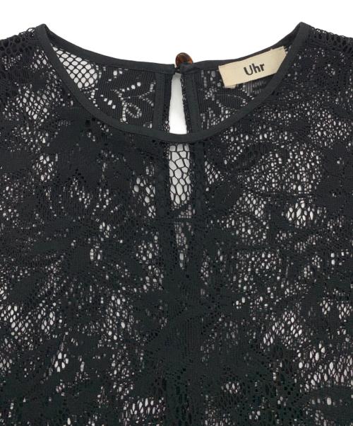 Uhr（ウーア）Uhr (ウーア) レースブラウス ブラック サイズ:Fの古着・服飾アイテム