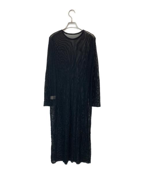 Drawing Numbers（ドローイングナンバーズ）Drawing Numbers (ドローイングナンバーズ) メッシュベロアワンピース ブラック サイズ:38の古着・服飾アイテム
