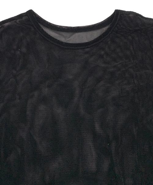 Drawing Numbers（ドローイングナンバーズ）Drawing Numbers (ドローイングナンバーズ) メッシュベロアワンピース ブラック サイズ:38の古着・服飾アイテム