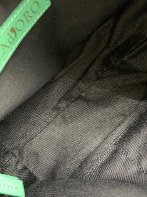 VIOLAd'ORO（ヴィオラドーロ）VIOLAd'ORO (ヴィオラドーロ) ノットハンドルナイロントートS  ブラック×グリーンの古着・服飾アイテム