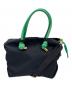 VIOLAd'ORO（ヴィオラドーロ）の古着「ノットハンドルナイロントートS 」｜ブラック×グリーン