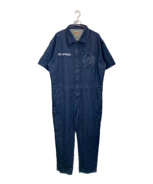 AVIREX（アヴィレックス）AVIREX (アヴィレックス) 半袖デニムつなぎ インディゴ サイズ:2XLの古着・服飾アイテム