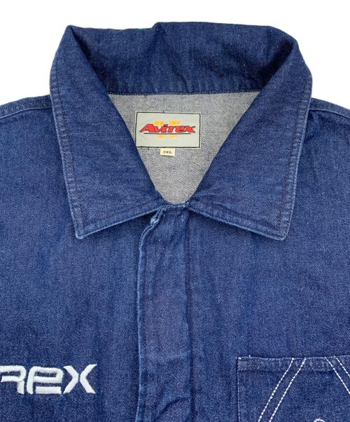 AVIREX（アヴィレックス）AVIREX (アヴィレックス) 半袖デニムつなぎ インディゴ サイズ:2XLの古着・服飾アイテム