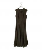 BLENHEIMブレンヘイム）の古着「スパンボイルワッシャーロングフレアワンピース」｜カーキ