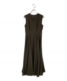 BLENHEIM（ブレンヘイム）の古着「スパンボイルワッシャーロングフレアワンピース」｜カーキ