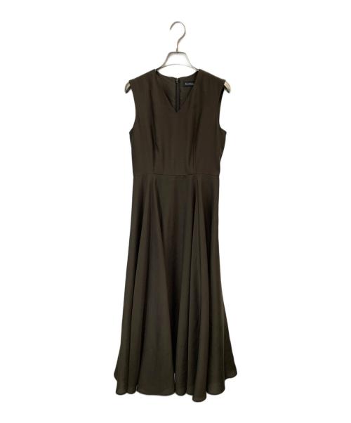 BLENHEIM（ブレンヘイム）BLENHEIM (ブレンヘイム) スパンボイルワッシャーロングフレアワンピース カーキ サイズ:XSの古着・服飾アイテム