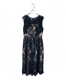 GRACE CONTINENTAL（グレースコンチネンタル）の古着「ノースリーブワンピース」｜ネイビー