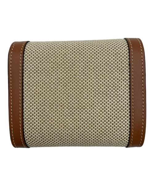 CELINE（セリーヌ）CELINE (セリーヌ) スモール フラップウォレット ブラウン×ベージュの古着・服飾アイテム