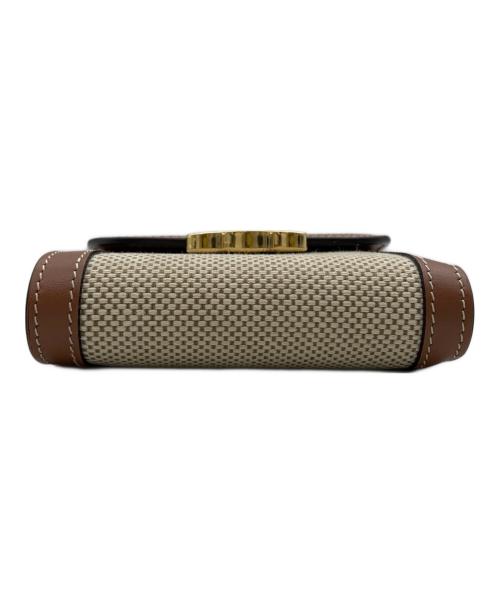 CELINE（セリーヌ）CELINE (セリーヌ) スモール フラップウォレット ブラウン×ベージュの古着・服飾アイテム