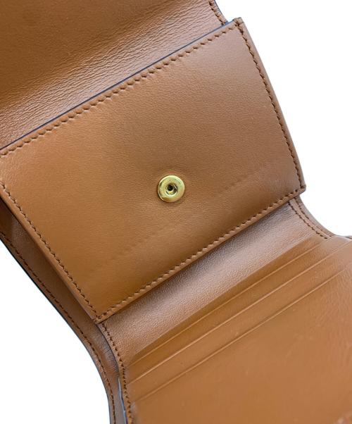 CELINE（セリーヌ）CELINE (セリーヌ) スモール フラップウォレット ブラウン×ベージュの古着・服飾アイテム