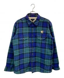 LAND'S END（ランズエンド）の古着「シャツジャケット」｜ブルー×グリーン