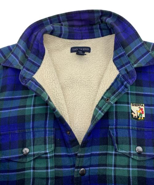 LAND'S END（ランズエンド）LAND'S END (ランズエンド) シャツジャケット ブルー×グリーン サイズ:Lの古着・服飾アイテム