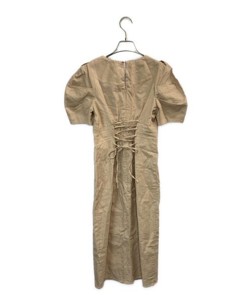 Snidel（スナイデル）Snidel (スナイデル) リネンミディタイトワンピース  ベージュの古着・服飾アイテム