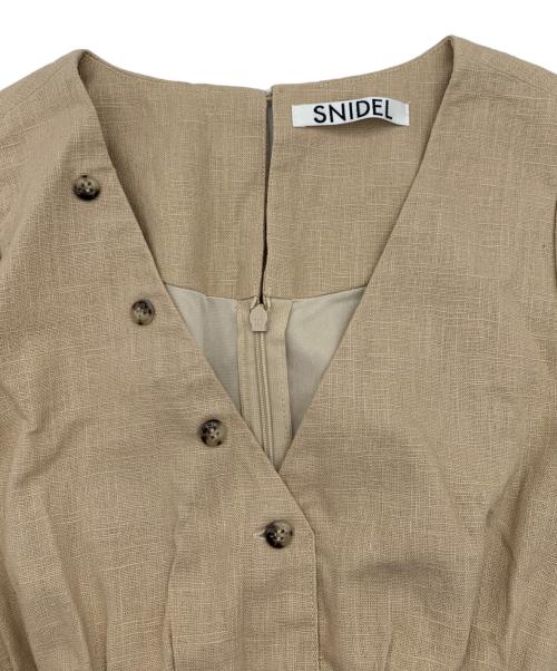 Snidel（スナイデル）Snidel (スナイデル) リネンミディタイトワンピース  ベージュの古着・服飾アイテム