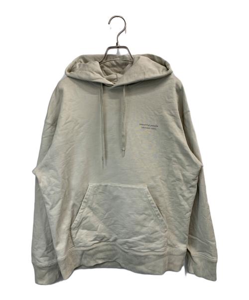 beautiful people（ビューティフルピープル）beautiful people (ビューティフルピープル) suvin pima sweat pull parka/スヴィンピマスウェットプルパーカー ベージュ サイズ:170の古着・服飾アイテム