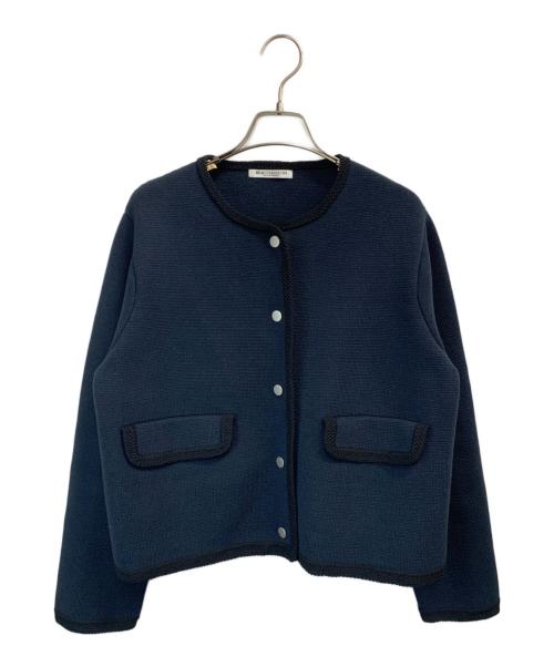BEAUTY&YOUTH（ビューティーアンドユース）BEAUTY&YOUTH (ビューティーアンドユース) コットンブレンド ブライトボタン ニットカーディガン ネイビー×ブラック サイズ:表記なしの古着・服飾アイテム