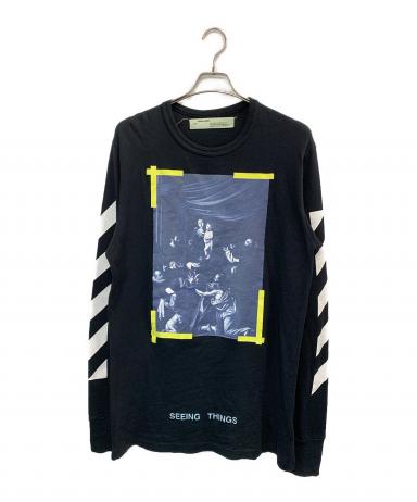 中古・古着通販】OFFWHITE (オフホワイト) 長袖カットソー ブラック