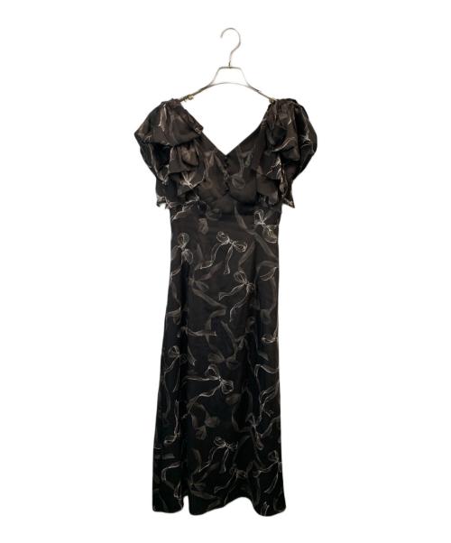 Snidel（スナイデル）Snidel (スナイデル) リボンスリーブワンピース ブラウンの古着・服飾アイテム