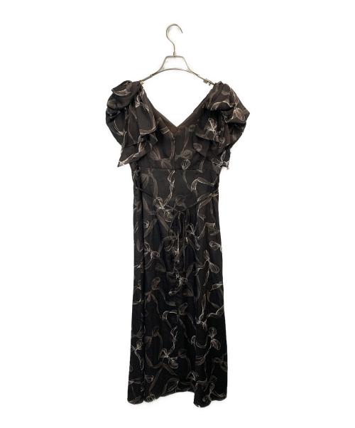 Snidel（スナイデル）Snidel (スナイデル) リボンスリーブワンピース ブラウンの古着・服飾アイテム