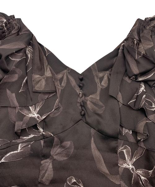 Snidel（スナイデル）Snidel (スナイデル) リボンスリーブワンピース ブラウンの古着・服飾アイテム