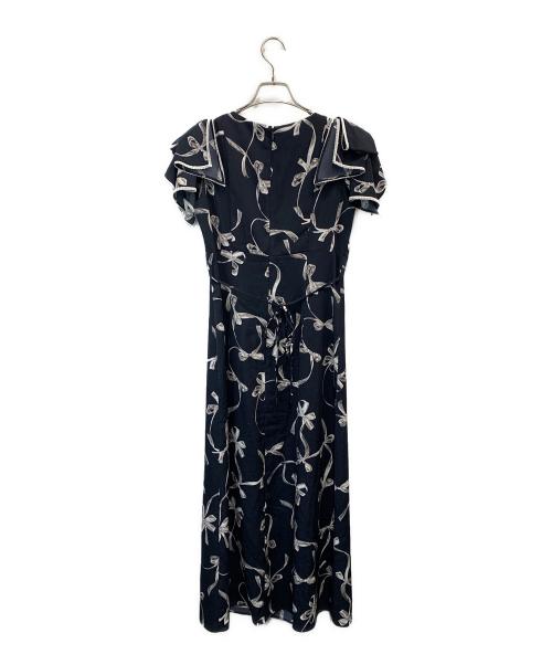 Snidel（スナイデル）Snidel (スナイデル) リボンプリントワンピース ネイビー サイズ:1の古着・服飾アイテム