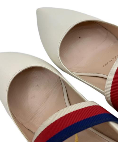GUCCI（グッチ）GUCCI (グッチ) ウェブラインヒールパンプス ホワイト サイズ:34の古着・服飾アイテム