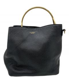 中古・古着通販】傳濱野 (デンハマノ) ハンドバッグ ブラック×ネイビー