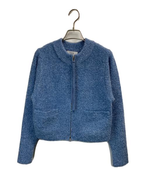 Adam et Rope（アダム エ ロペ）Adam et Rope (アダム エ ロペ) ラメニットカーディガン ブルー サイズ:Fの古着・服飾アイテム