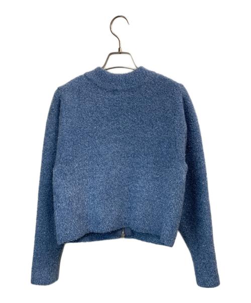 Adam et Rope（アダム エ ロペ）Adam et Rope (アダム エ ロペ) ラメニットカーディガン ブルー サイズ:Fの古着・服飾アイテム