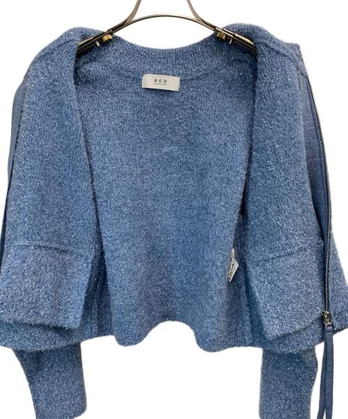 Adam et Rope（アダム エ ロペ）Adam et Rope (アダム エ ロペ) ラメニットカーディガン ブルー サイズ:Fの古着・服飾アイテム