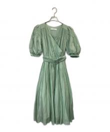 HER LIP TO（ハーリップトゥ）の古着「Airy Volume Sleeve Dress」｜グリーン