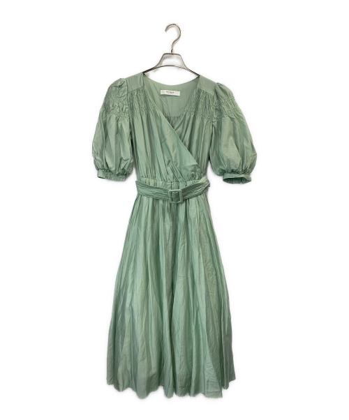 HER LIP TO（ハーリップトゥ）HER LIP TO (ハーリップトゥ) Airy Volume Sleeve Dress グリーン サイズ:Sの古着・服飾アイテム
