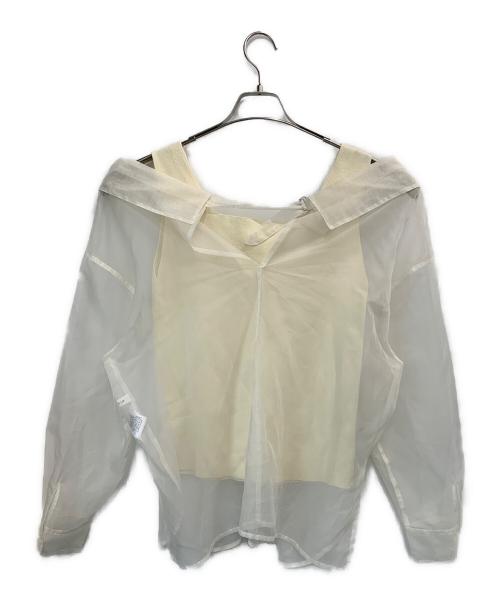 FRAY ID（フレイ アイディー）FRAY ID (フレイ アイディー)  シャツレイヤードスクエアニット アイボリー サイズ:ONE SIZEの古着・服飾アイテム