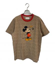 COACH×DISNEY（コーチ×ディズニー）の古着「ミッキーマウス シグネチャー Tシャツ」｜ベージュ