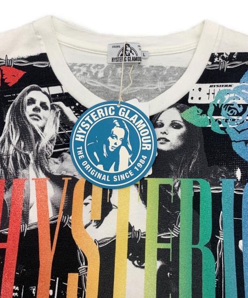 Hysteric Glamour（ヒステリックグラマー）Hysteric Glamour (ヒステリックグラマー) ガール ウーマン ローズ ロゴ 総柄 Tシャツ ブラック サイズ:Lの古着・服飾アイテム