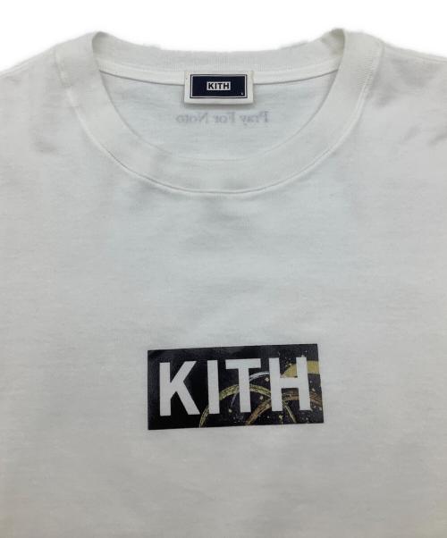 KITH（キス）KITH (キス) Pray for Noto Tee ボックスロゴプリント ホワイト サイズ:Lの古着・服飾アイテム