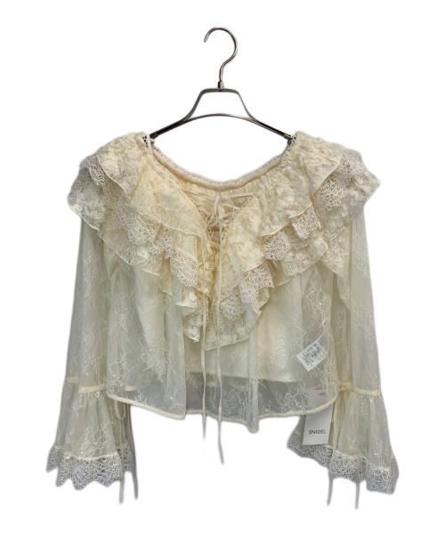 Snidel（スナイデル）Snidel (スナイデル) バリエレースブラウス ベージュ サイズ:Fの古着・服飾アイテム