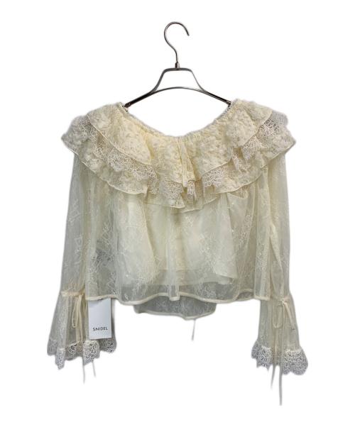 Snidel（スナイデル）Snidel (スナイデル) バリエレースブラウス ベージュ サイズ:Fの古着・服飾アイテム