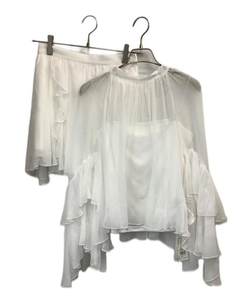 Snidel（スナイデル）Snidel (スナイデル) ラッフルミニセットアップ ホワイト サイズ:1の古着・服飾アイテム