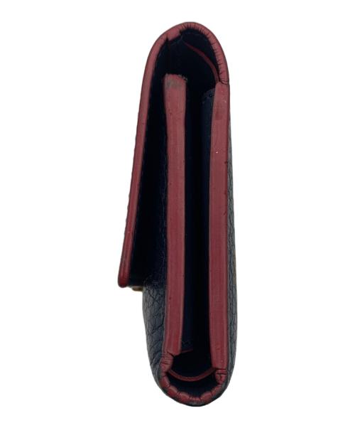 LOUIS VUITTON（ルイ ヴィトン）LOUIS VUITTON (ルイ ヴィトン) ポルトフォイユ･カプシーヌ コンパクト ネイビー×レッドの古着・服飾アイテム