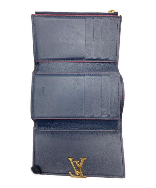 LOUIS VUITTON（ルイ ヴィトン）LOUIS VUITTON (ルイ ヴィトン) ポルトフォイユ･カプシーヌ コンパクト ネイビー×レッドの古着・服飾アイテム