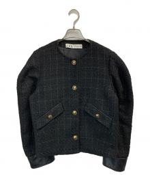 ZARA（ザラ）の古着「ノーカラージャケット」｜ブラック